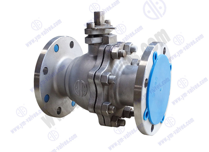 2pc stainless steel flange floating ball valve