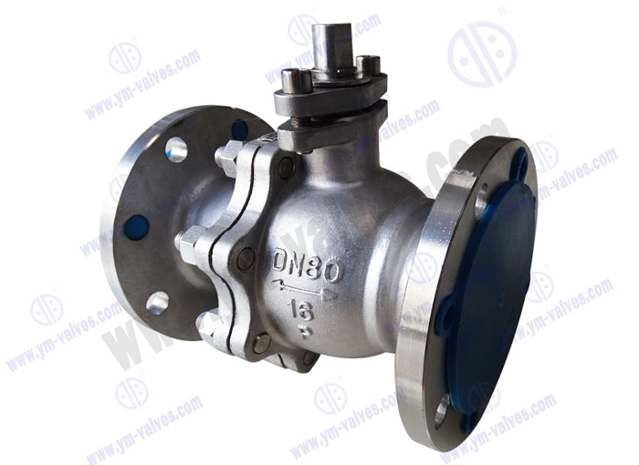 2pc stainless steel flange floating ball valve