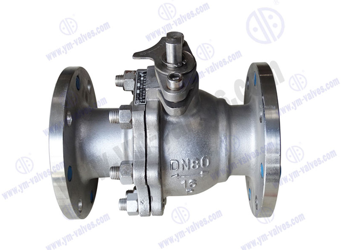 2pc stainless steel flange floating ball valve