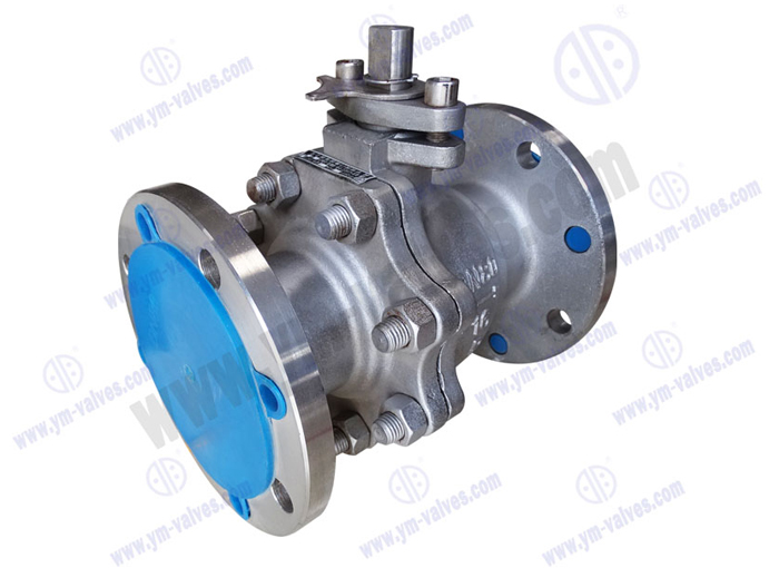 2pc stainless steel flange floating ball valve